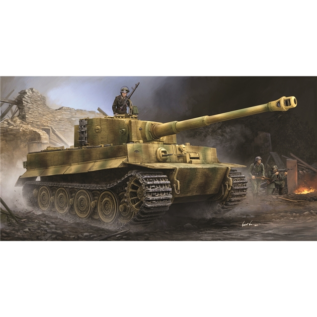Trumpeter PKTM09540 German Army Tiger I Heavy Tank w/ Zimmerit (Late) - 1:35 Scale