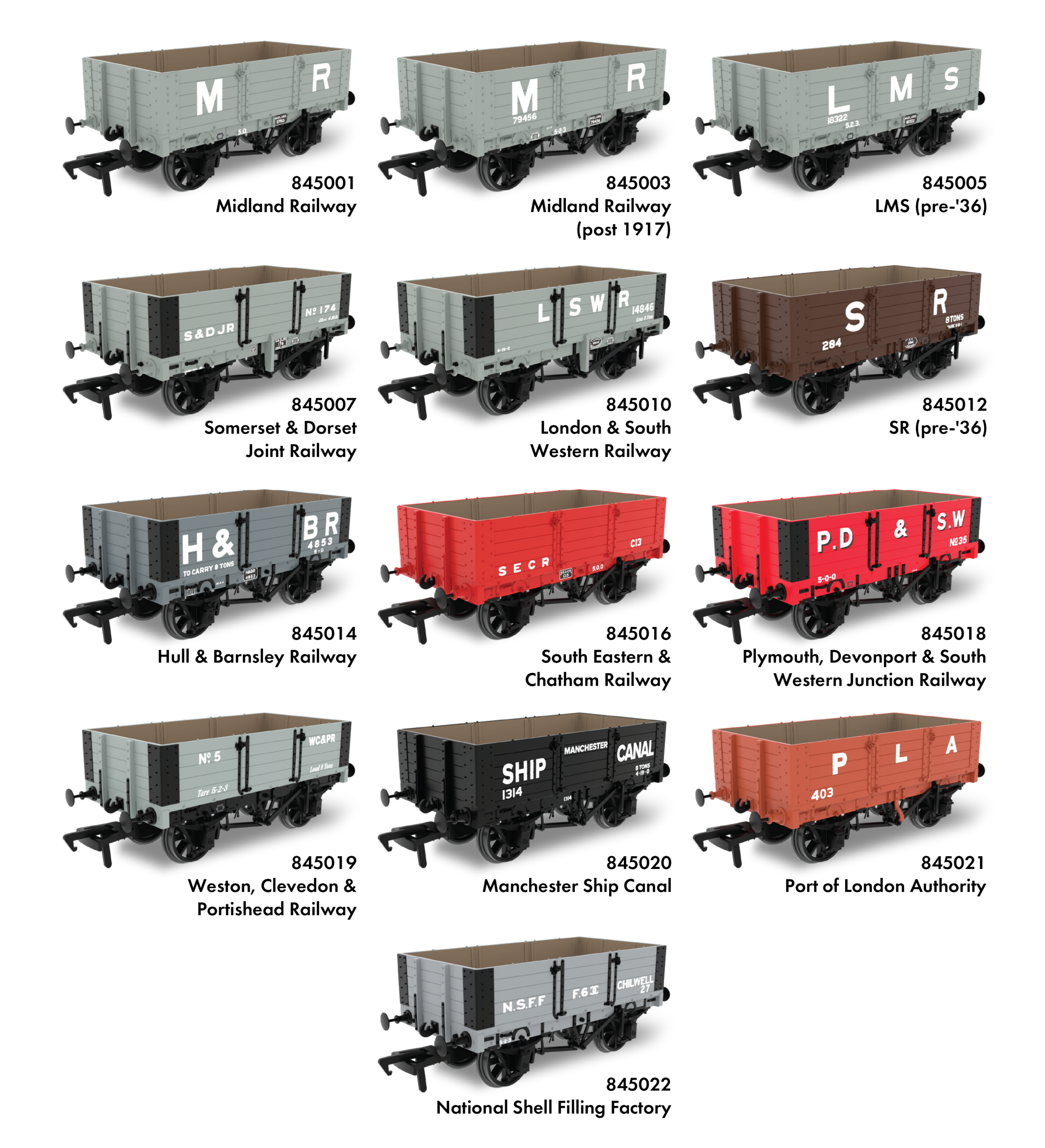 Rapido 845001 Midland D299 5-Plank Open Wagon - No.37195 - MR Grey - OO Gauge