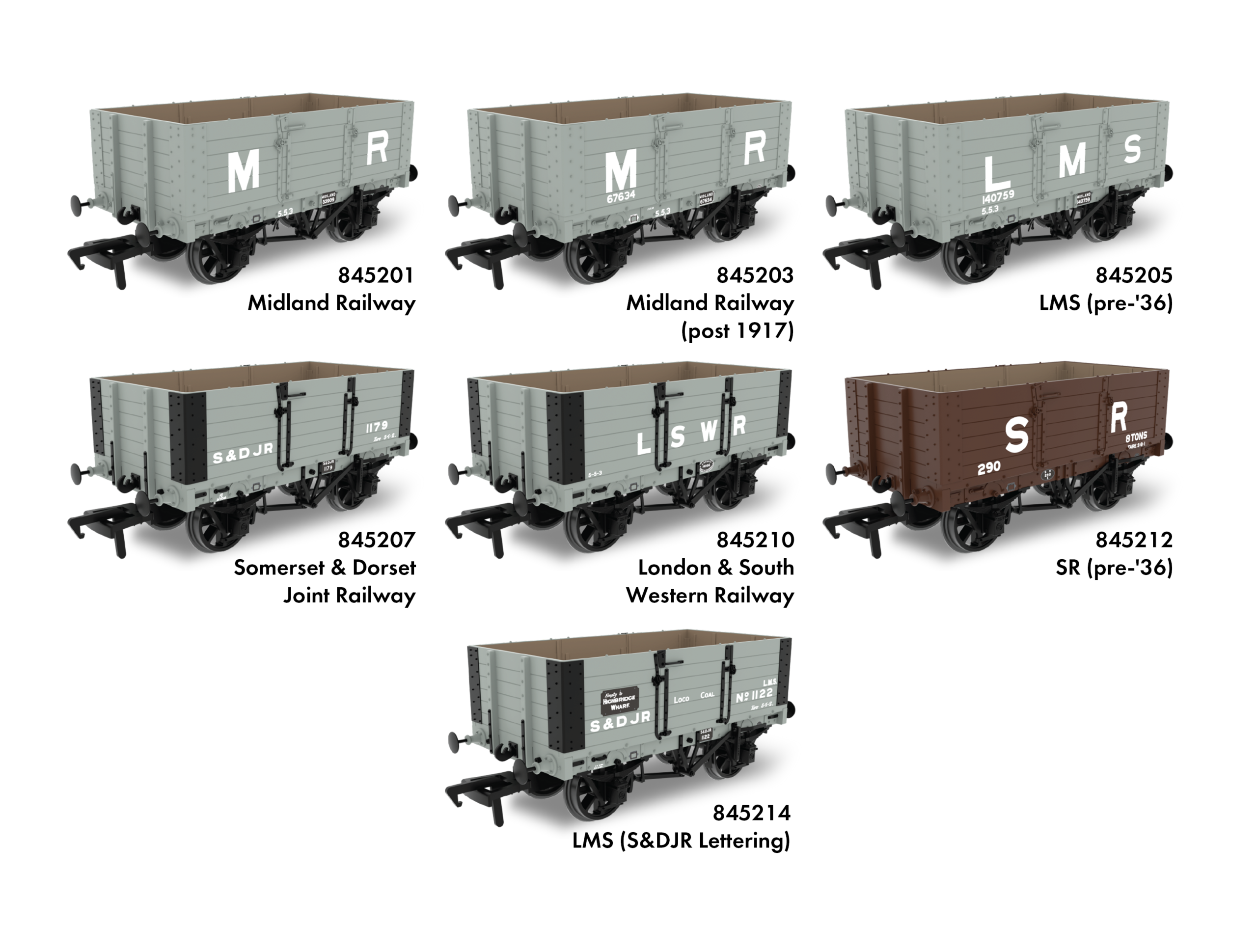 Rapido 845201 Midland D301 6-Plank Open Wagon - No.53909 - MR Grey - OO Gauge