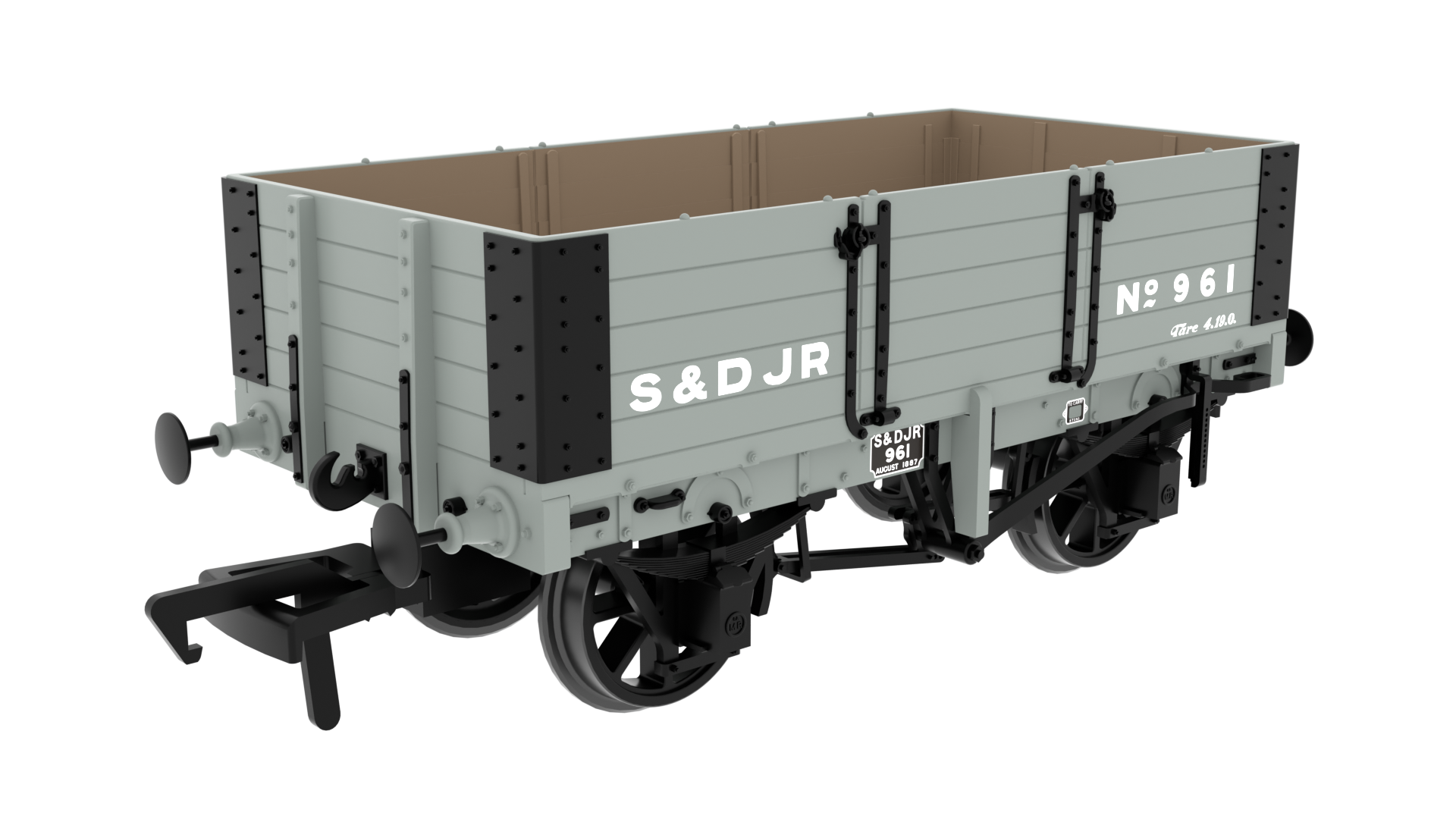 Rapido 845009 Midland D299 5-Plank Open Wagon - No.961 - S&DJR Grey - OO Gauge