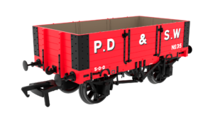 Rapido 845018 Midland D299 5-Plank Open Wagon - No.35 - PD&SW Red - OO Gauge