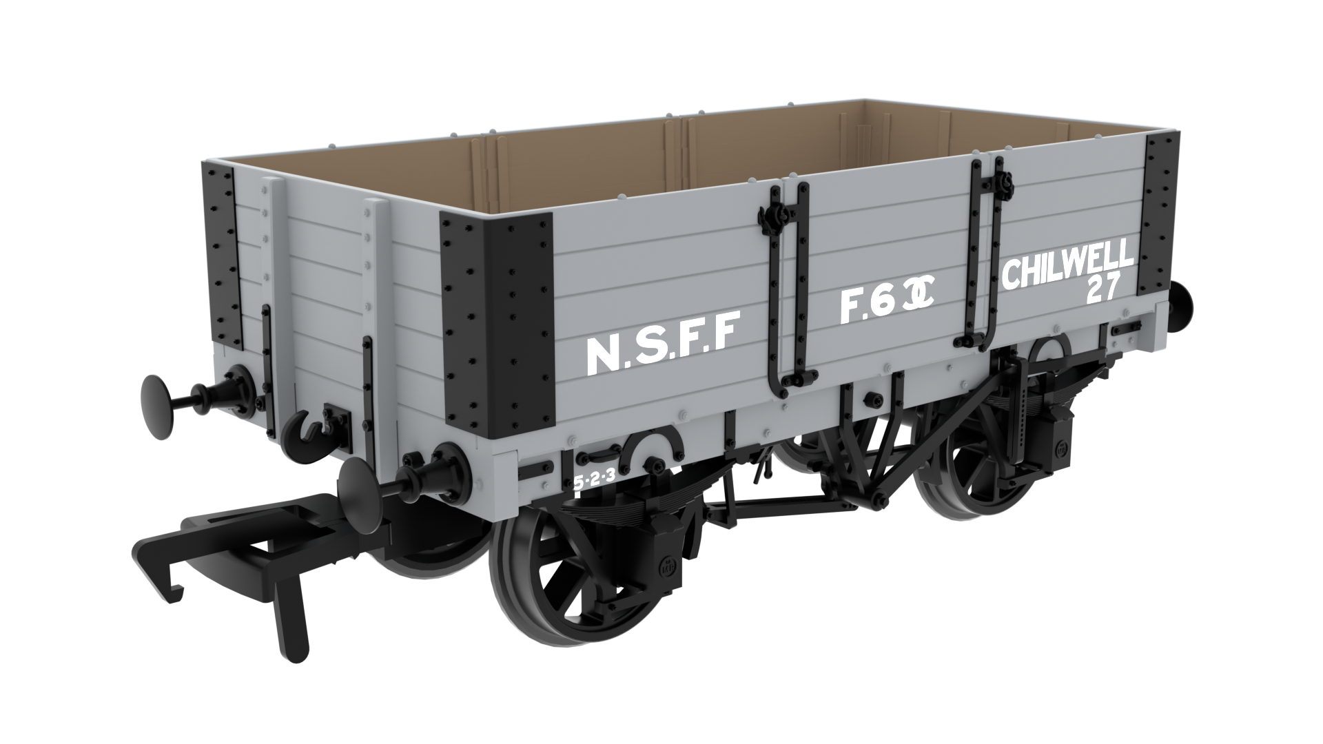 Rapido 845022 Midland D299 5-Plank Open Wagon - No.27 - NSFF Grey - OO Gauge
