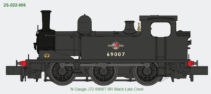 Dapol 2S-022-006 J72 69007 BR Black Late Crest DCC READY N Gauge
