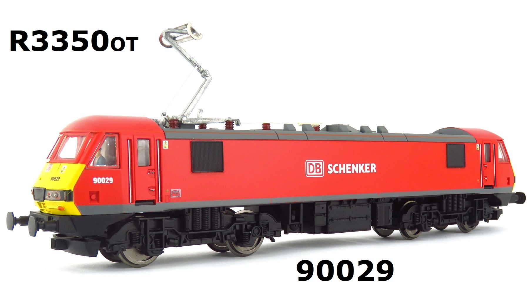 Hornby R3350OTP Class 90 90029 In DB Schenker Livery Directional Lights, Cab Lights & Driver DCC SOUND FITTED OO Gauge PREOWNED