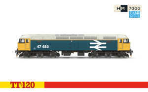Hornby TT3097TXS Class 47 47485 - BR Large Logo Blue - TT:120 Gauge (DCC Sound)