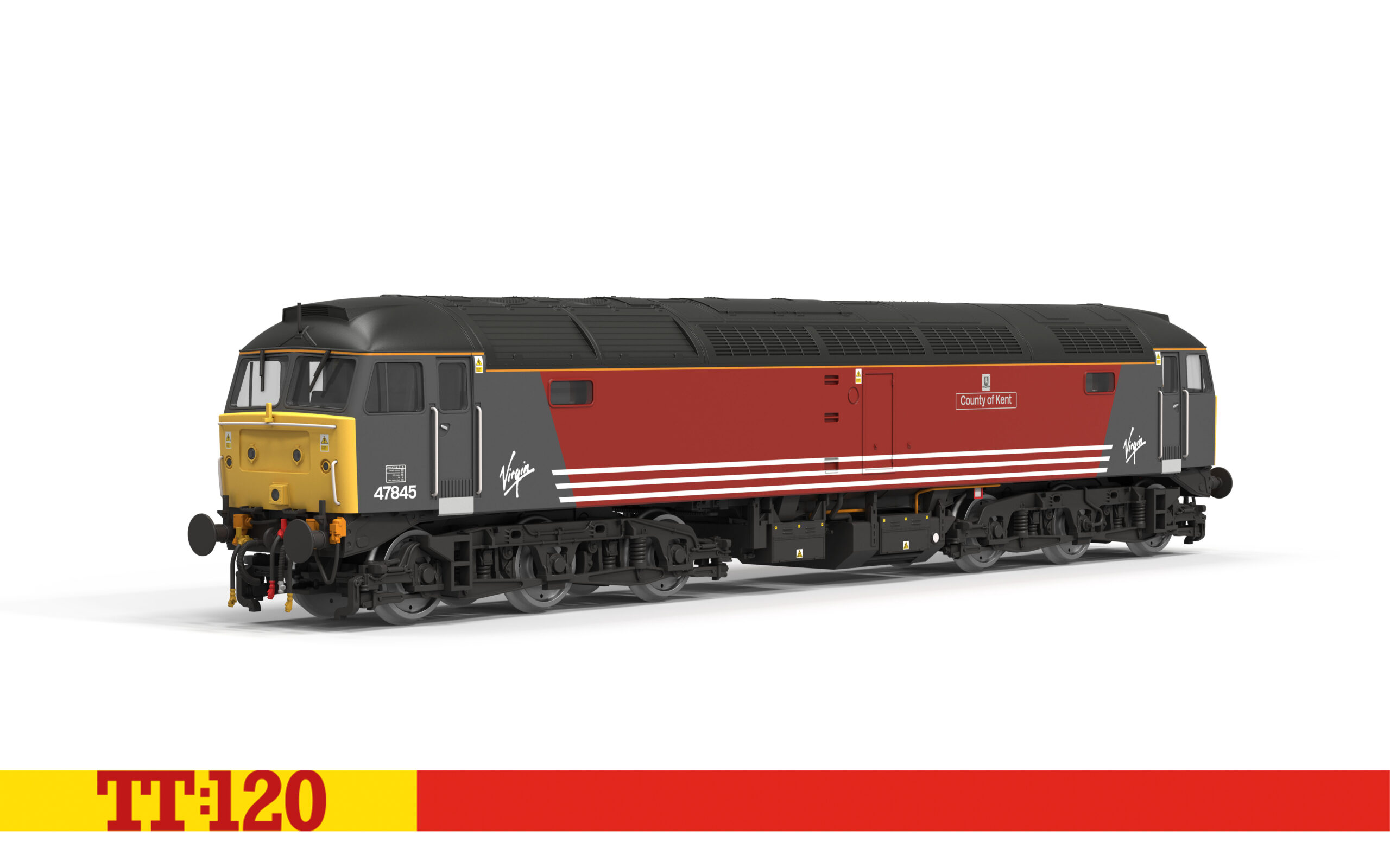 Hornby TT3098 Class 47 47845 'County of Kent' - Virgin Trains Red - TT:120 Gauge (DCC Ready)