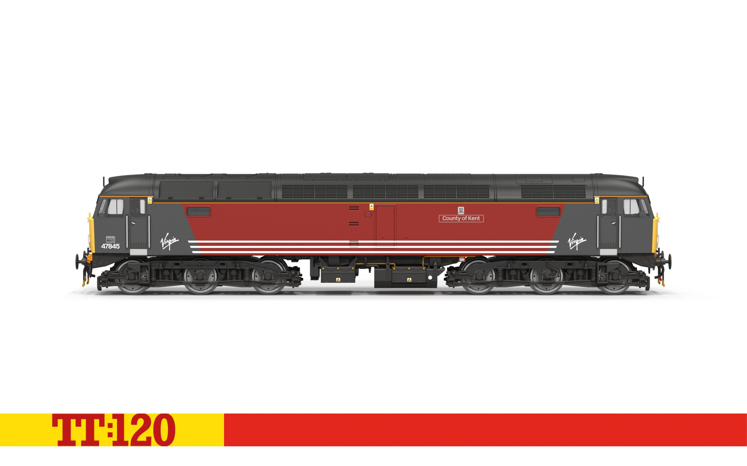 Hornby TT3098 Class 47 47845 'County of Kent' - Virgin Trains Red - TT:120 Gauge (DCC Ready)