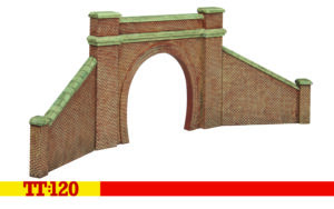 Hornby TT9037 Single Tunnel Portals & Side Walls - Red Brick - TT:120 Gauge