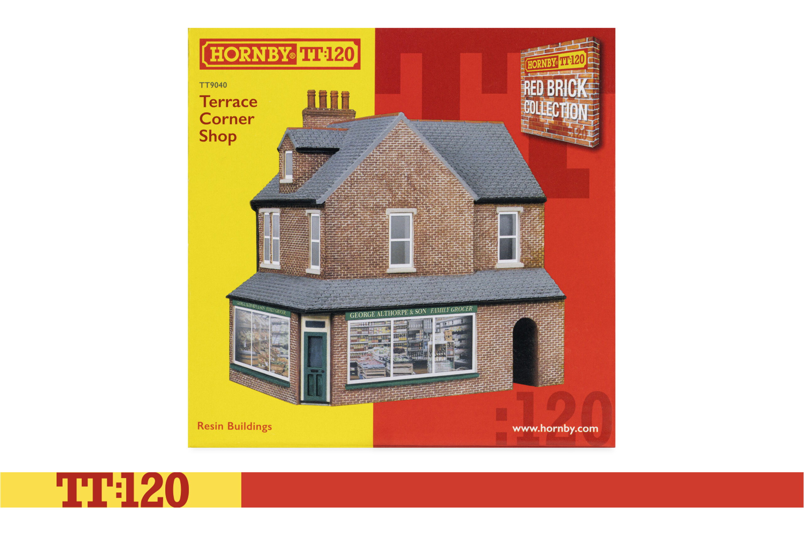 Hornby TT9040 Terrace Corner Shop - Red Brick - TT:120 Gauge