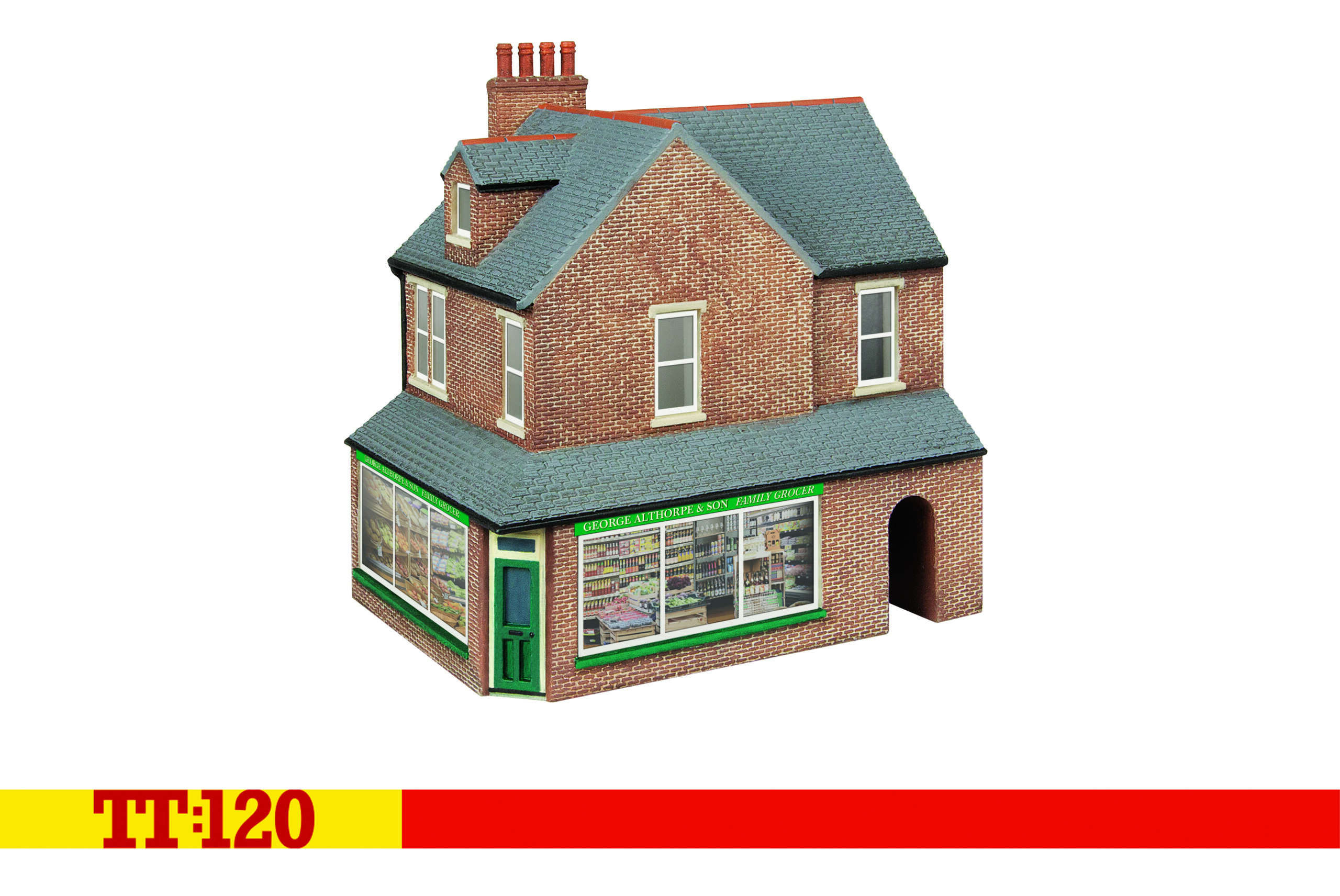 Hornby TT9040 Terrace Corner Shop - Red Brick - TT:120 Gauge