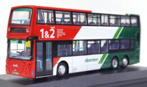 80m UKD76004 Dennis Trident E500 First Bus - SN09 CCV 1and2 Route Promo - Ft38218 - Rt2 Ashwood - 1:76 Scale